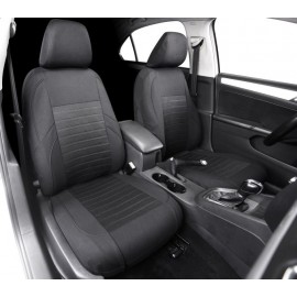 Sēdekļu pārvalki T1 (melni, priekšējie sēdekļi, komplekts ar galvas balstu, atzveltnes un sēdekļu pārsegiem)