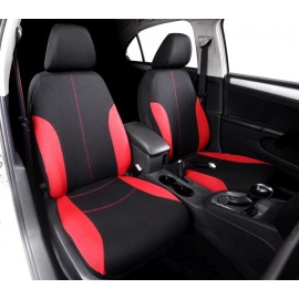 Sēdekļu pārvalki (krāsa: melna/sarkana, priekšā, komplektā ietilpst: 2 galvas balstu pārvalki + 2 atbalsta pārsegi + 2 sēdekļu pārvalki + 2 sēdekļi) T1