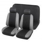 Sēdekļu pārvalki TU modelis (melna/pelēka krāsa, priekšā/aizmugurē, viengabala dīvāns – 6 daļu