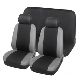 Sēdekļu pārvalki TU modelis (melna/pelēka krāsa, priekšā/aizmugurē, viengabala dīvāns – 6 daļu