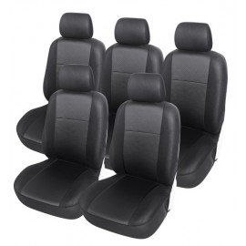Sēdekļu pārvalku komplekts MONO (melna krāsa, 5 vietas) – pilns komplekts priekšā un aizmugurē