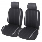 Sēdekļu pārvalki (krāsa: melna/pelēka, priekšā, komplekts 1/2 – 2 sēdekļu pārvalki, 2 galvasbalstu pārvalki)