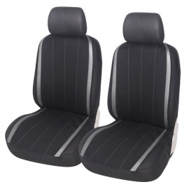 Sēdekļu pārvalki (krāsa: melna/pelēka, priekšā, komplekts 1/2 – 2 sēdekļu pārvalki, 2 galvasbalstu pārvalki)
